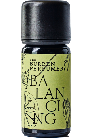This Balancing blend is a soothing fusion of pure essential oils, sweet orange, geranium bourbon, roman chamomile, palmarosa and sandalwood