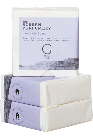 This soap's scent is inspired by the delicate floral scents of the Burren's orchid-flecked summer meadows.