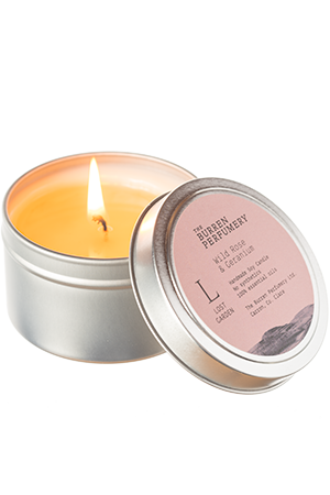Burren Perfumery Wild Rose and Geranium Essential Oil Scented Soy Candle
